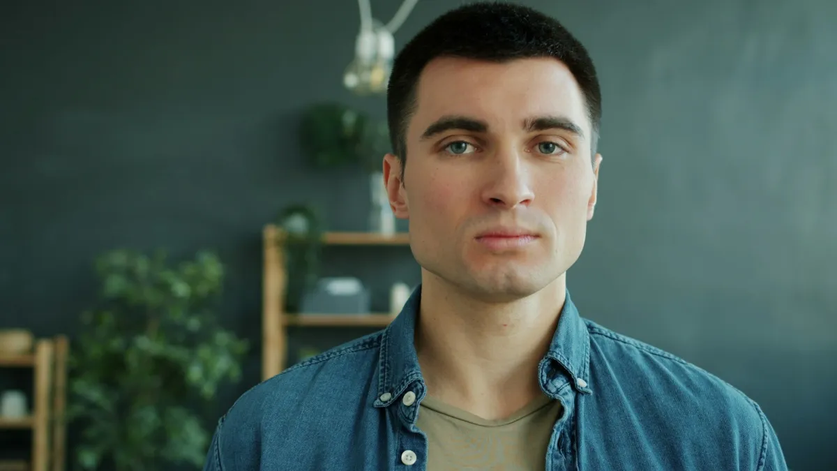 A man looking straight into the camera